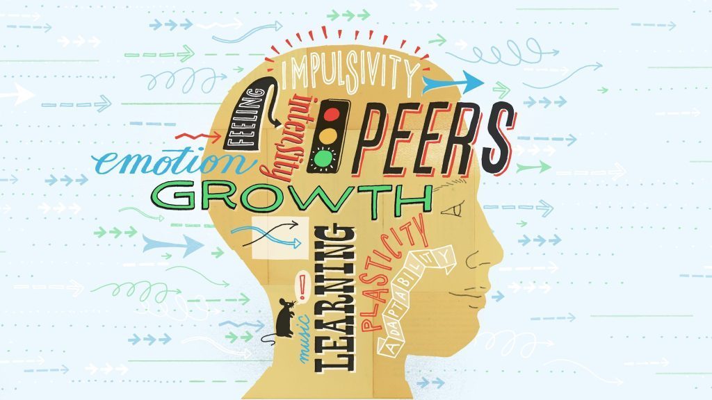 Illustration highlighting alcohol abuse in young adults and mental growth