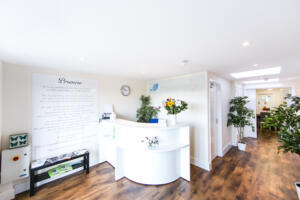 Alcohol Rehab Surrey: Welcoming Reception Area Reception area in Alcohol Rehab Surrey facility, bright and inviting