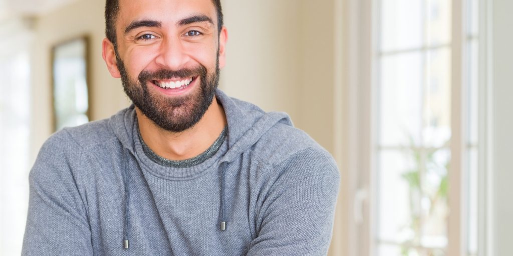 Cheerful Recovery at Rehab Portsmouth Smiling man enjoying recovery journey at Rehab Portsmouth